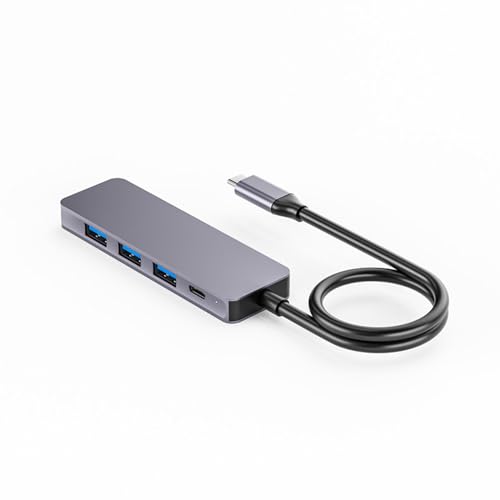 4-in-1-USB-Hub, USB-Adapter, Typ C auf 4 USB-3.0-Splitter für Maus, Tastatur, Telefon, Tablets, Aluminiumlegierungsgehäuse, Laufwerk von FOLODA