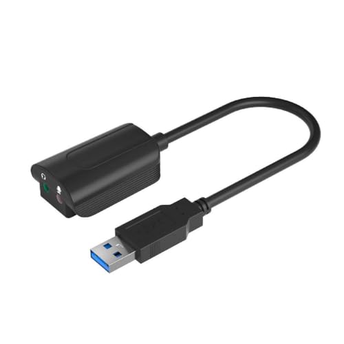 Externer 7.1 USB-Soundkartenadapter StereoConverter für Headset, Mikrofon, Kopfhörer, Laptop, Desktops, USB-Ausgangskonverter von FOLODA