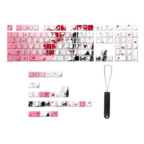 FOLODA 136PCS Tastenkappen Double Shot Side Print Backlit KeycapsAnime Girl Thema Für Mechanische Tastatur 108 96 87 84 75 68 64 61 von FOLODA