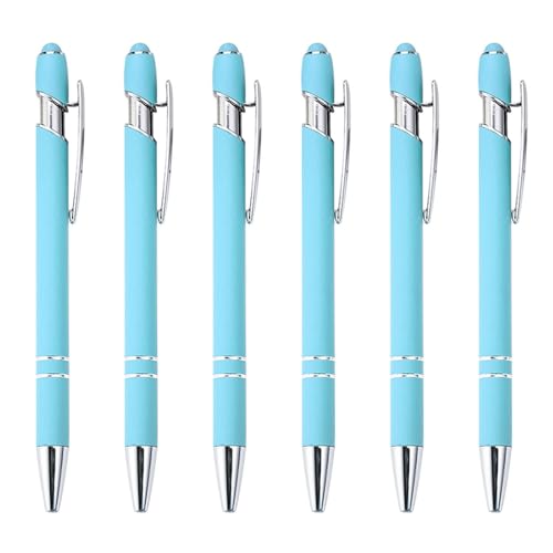 FOLODA 2-in-1 Stylus-Kugelschreiber, einziehbarer Kugelschreiber mit Stylus-Spitze, schwarze Tinte und reibungsloses Schreiben für Damen und Herren, 6 Stück von FOLODA