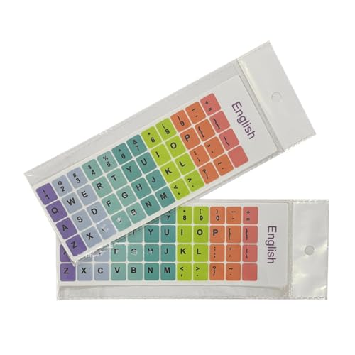 FOLODA Verleihen Sie Ihrer Tastatur einen Hauch von Farbe mit stilvollen englischen Tastaturaufklebern, geeignet für verschiedene Layouts, Laptop-Tastatur-Aufkleber von FOLODA