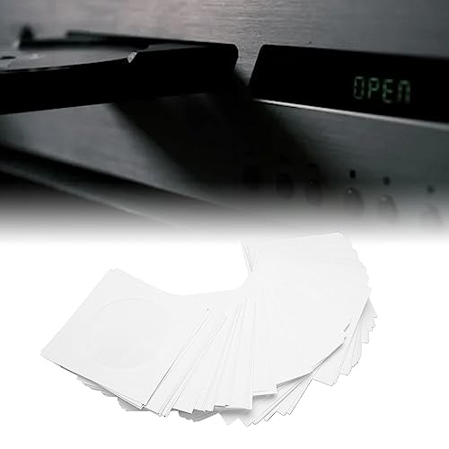 FOLOSAFENAR 100er-Pack CD-DVD-Hüllen, Wiederverwendbare, Staubdichte Disc-Hüllen mit Klappe und Transparentem Fenster für 8-cm-Discs von FOLOSAFENAR