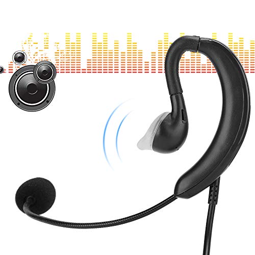 FOLOSAFENAR G-förmiges Zwei-Wege-Radio-Headset mit Weichem Ohrbügel, Kompatibel mit Skype QQ MSN und Anderen Online-Sprach-Chat-Software von FOLOSAFENAR