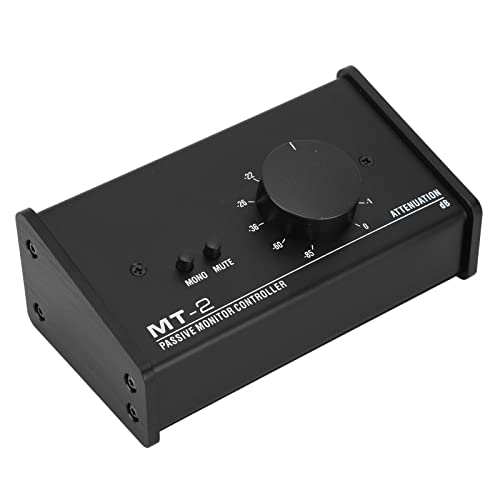 FOLOSAFENAR Passiver Stereo-Lautstärkeregler, großer Lautstärkeregler, genaue Einstellung, passiver Monitor-Controller, XLR- und 3,5-mm-Schnittstelle, Plug-and-Play für Desktop-Computer von FOLOSAFENAR