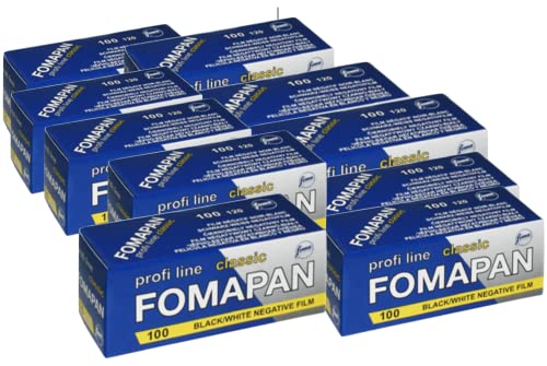 10er Pack Foma Fomapan Classic Fotofilm 100 ASA Schwarz - Weiß Negativ- Rollfilm/Mittelformatfilm / 120 Format, FO11131-10 von FOMA