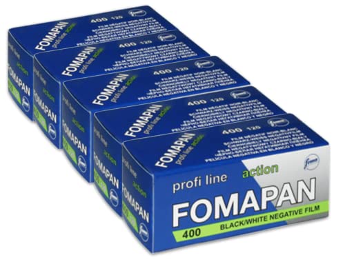 5er Pack Foma Fomapan Action Fotofilm 400 ISO Schwarz - Weiß Negativ- Rollfilm/Mittelformatfilm / 120 Format 5er Pack Foma Fomapan Action Fotofilm 400 ISO Schwarz - Weiß Negativ- Rollfilm/Mittelformatfilm / 120 Format von FOMA