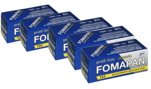 5er Pack Foma Fomapan Classic Fotofilm 100 ASA Schwarz-Weiß Negativ- Rollfilm/Mittelformatfilm / 120 Format, FO11161-5 von FOMA