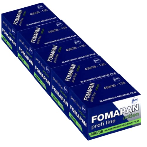 Foma 5er Pack FOMAPAN Action 400 135/36 SCHWARZ/WEIß Kleinbildfilm, FO11502-5 von FOMA