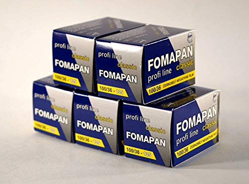 Fomapan 100 ASA Black und White 35 mm Film 36 Aufnahmen , 5 Stück Fomapan 100 ASA Black und White 35 mm Film 36 Aufnahmen , 5 Stück von FOMA