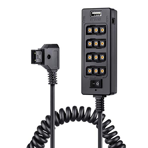 Fomito Dtap Splitter-Kabel mit Netzschalter D-Tap für V-Mount V Lock, Gold Mount Akku für LCD-Monitor, LED-Videoleuchte, BMPCC 4K 6K und ARRI RED Kamera von FOMITO