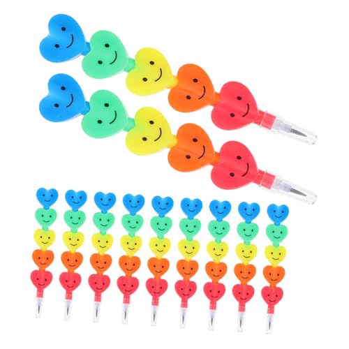 FOMIYES 12 Stück Liebe Block Bleistift Herz Bleistifte Buntstiftherzen Bleistifte Für Herzstift Bulk -mathematikstifte Briefpapier Gefälligkeiten Für Schulpartys Plastik von FOMIYES