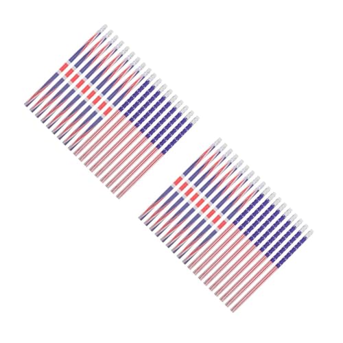 FOMIYES 2 Sätze Bleistift Holzstifte Kinderstifte Flaggen Großbritannien Spaß Schulbürobedarf Paraden Partygeschenke Rote Und Blaue Stifte Usa-gastgeschenke Coole Stifte 24 Stück * 2 von FOMIYES