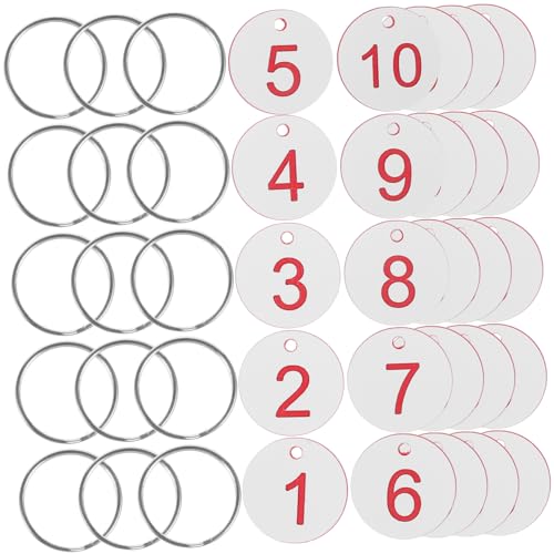 FOMIYES 50 Sets Nummernschilder Schlüsselanhänger Mit Etiketten Nummerierte Runde Schilder Schlüsselanhänger Mit Ringen Schilder Mit Schlüsselringen FOMIYES 50 Sets Nummernschilder Schlüsselanhänger Mit Etiketten Nummerierte Runde Schilder Schlüsselanhänger Mit Ringen Schilder Mit Schlüsselringen von FOMIYES