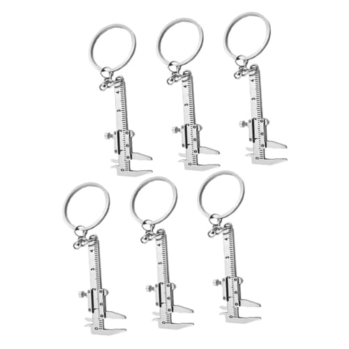 FOMIYES 6 Stück Messschieber Schlüsselanhänger Tragbarer Schlüsselbund Taschen-bremssättel Mini-tool-schlüsselanhänger Mini-messschieber-schlüsselanhänger Silver Zinklegierung von FOMIYES