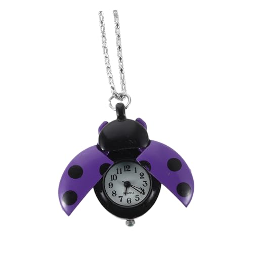FOMIYES Taschenuhr-anhänger: Marienkäfer-schlüsselanhänger, Süßer Tier-Charm, Vintage-Quarz-Design – Für Handtaschen-Accessoires Und Den Täglichen Gebrauch, Violett von FOMIYES