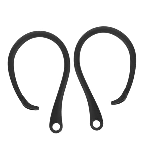 FONDOTIN 2 Stück Ohrhänger -Zubehör Headset -Zubehör Anhang mit Kopfhörerzubehör Kopfhörer Zubehör Ohrstöpsel Ohrhaken Haken Kopfhörer Zubehör für Ohrhaken Sportzubehör TPU Black von FONDOTIN