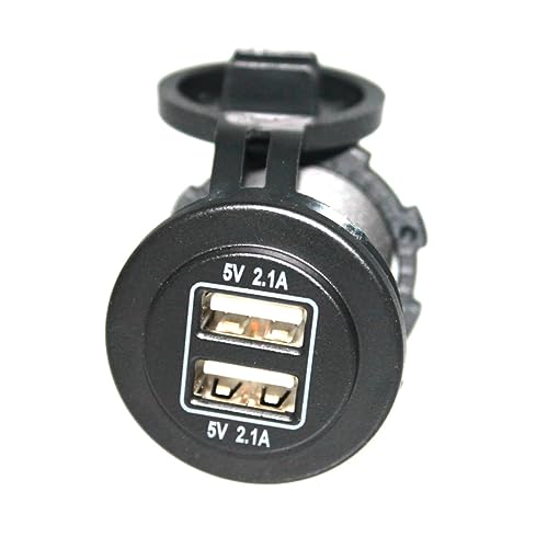 FONDOTIN 2.1A Wasserdichtes USB Autoladegerät Mit Dual Port Für Auto Smartphones GPS Geräte Blaues von FONDOTIN