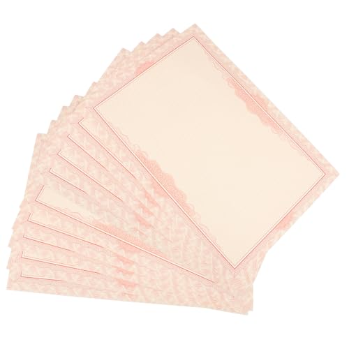 FONDOTIN 50 Stück Urkundenpapier Abschlusszertifikate Papier im Briefformat Leistungsbescheinigung Dokumentordner Preis Papier leeres Diplompapier Leistungszertifikate Urkundenplakette rot von FONDOTIN