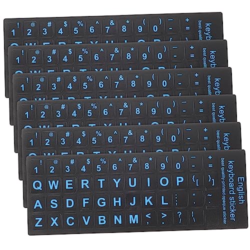 FONDOTIN 6Stücke Tastatur Aufkleber Ersatz Aufkleber für Blauer Schwarzem Hintergrund Selbstklebend Langlebig Leicht zu Reinigen FONDOTIN 6Stücke Tastatur Aufkleber Ersatz Aufkleber für Blauer Schwarzem Hintergrund Selbstklebend Langlebig Leicht zu Reinigen von FONDOTIN