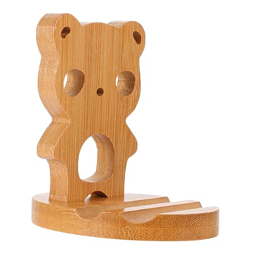 FONDOTIN Bambus Handyhalterung Universeller Telefonregal Praktische Desktop Halterung Stabiler Design für Zuhause Büro für Videos Videoanrufe von FONDOTIN