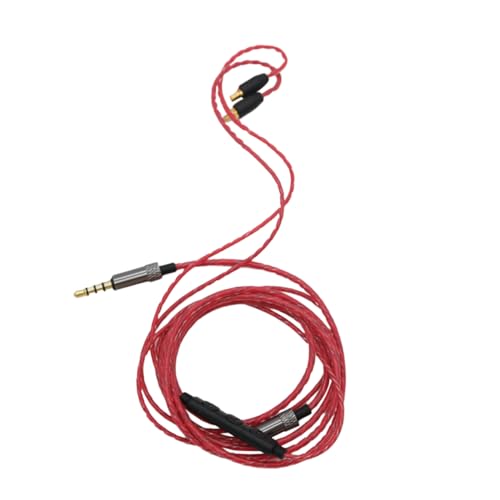 FONDOTIN Kopfhörerkabel aus Reinem Upgrade Kabel für Audio Rot mit Inline Mikrofon von FONDOTIN