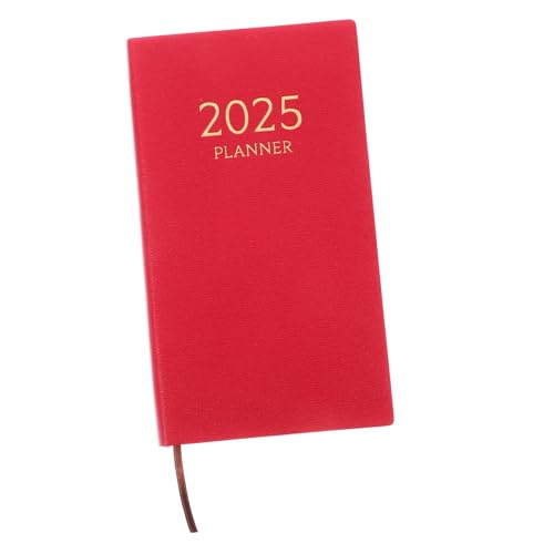 FONDOTIN Notizbuch planen Lehrerplaner Kalenderbuch Täglicher Planer Business Notebook täglicher Arbeitsplaner monatliches Organisationsbuch Zeitplan-Notizbuch Ordnerplaner 2025 Papier rot von FONDOTIN