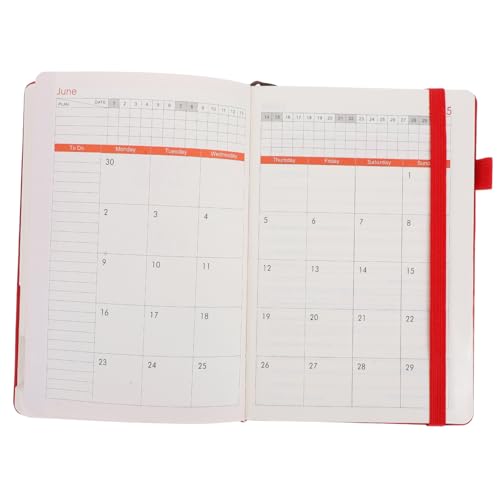 FONDOTIN Planen Sie den diesjährigen Kalender notizbuch Handbuch Zeitmanagement Zeitblockplaner Lebensplaner monatlicher Wochenplaner Planer Zeitschrift Lehrer Unterrichtsplaner Papier rot von FONDOTIN