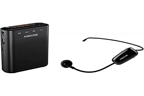 FONESTAR ALTA-VOZ-W30 Tragbarer Sprachverstärker USB/MicroSD/MP3 mit kabellosem Mikrofon, Schwarz von FONESTAR