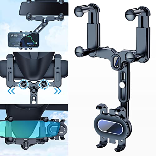 Handyhalterung für Auto 360° drehbar und einziehbar AutoHandyhalterung freie Einstellung Rückspiegel Handyhalterung für Auto universeller Rückspiegel Handyhalterung passend für alle Smartphones von FONKEN