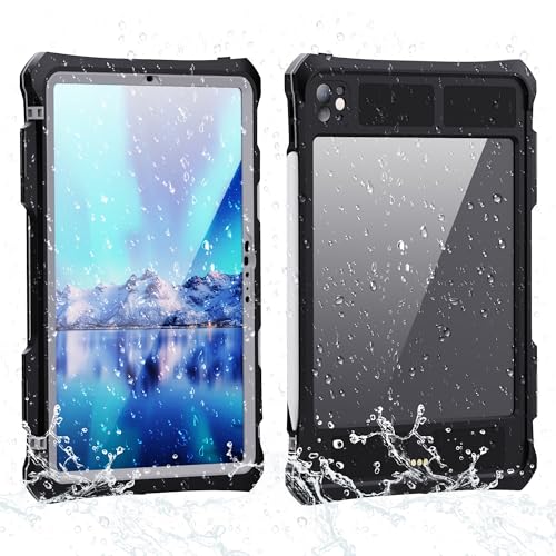 FONREST IP68 wasserdichte Hülle für iPad Pro 11 Zoll M4 2024 A2836/A2837 mit [Stifthalter] [Drehbarer Ständer] [Handgriff], stoßfest, staubdicht, vollständig versiegelnd, wasserdichte Abdeckung, von FONREST