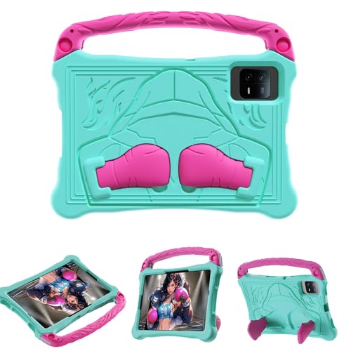 FONREST Kompatibel mit Huawei MatePad SE 27,9 cm (11 Zoll) 2024 AGS6-W00, kinderfreundliche EVA-Schaum-Hülle, Box-Thema, leicht, stoßfest, Fallschutz, mit Griffständer, Minzgrün / Rosa von FONREST