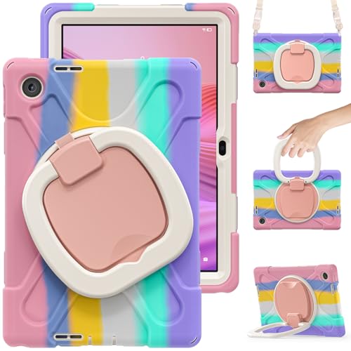 FONREST Kompatibel mit Lenovo Tab 25,7 cm (10,1 Zoll) 2025 (TB-311FU/TB-311XU), robuste Schutzhülle mit 360° drehbarem Ringgriff/Ständer, strapazierfähig, stoßfest, mit Schultergurt (Aurora) von FONREST
