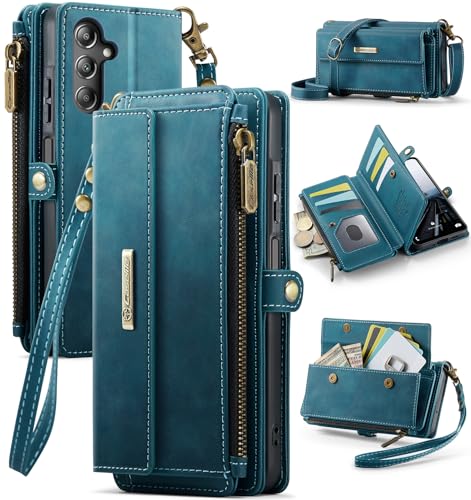 FONREST Kompatibel mit Samsung Galaxy A16 5G Crossbody-Geldbörse, magnetische Klappe, PU-Leder, Brieftaschenhülle mit Ständer, 9 RFID-blockierende Kartenhalter, Reißverschlussfach, Schlüsselband FONREST Kompatibel mit Samsung Galaxy A16 5G Crossbody-Geldbörse, magnetische Klappe, PU-Leder, Brieftaschenhülle mit Ständer, 9 RFID-blockierende Kartenhalter, Reißverschlussfach, Schlüsselband von FONREST