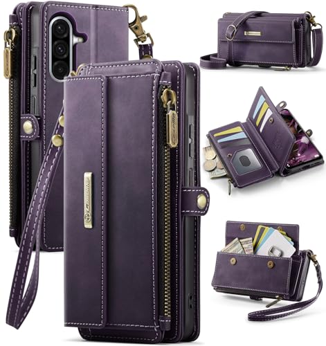 FONREST Kompatibel mit Samsung Galaxy A56 5G Crossbody-Geldbörse, magnetische Klappe, PU-Leder, Brieftaschen-Hülle mit Ständer, 9 RFID-blockierende Kartenhalter, Reißverschlusstasche, Schlüsselband FONREST Kompatibel mit Samsung Galaxy A56 5G Crossbody-Geldbörse, magnetische Klappe, PU-Leder, Brieftaschen-Hülle mit Ständer, 9 RFID-blockierende Kartenhalter, Reißverschlusstasche, Schlüsselband von FONREST