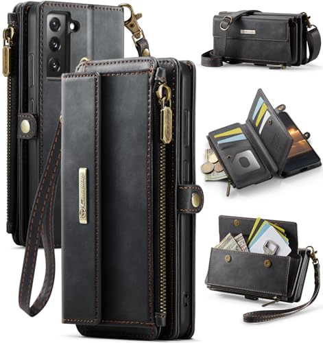 FONREST Kompatibel mit Samsung-Galaxy-S22 Crossbody-Geldbörse, magnetische Klappe, PU-Leder, Brieftaschen-Hülle mit Ständer, 9 RFID-blockierende Kartenhalter, Reißverschlusstasche, Schlüsselband FONREST Kompatibel mit Samsung-Galaxy-S22 Crossbody-Geldbörse, magnetische Klappe, PU-Leder, Brieftaschen-Hülle mit Ständer, 9 RFID-blockierende Kartenhalter, Reißverschlusstasche, Schlüsselband von FONREST