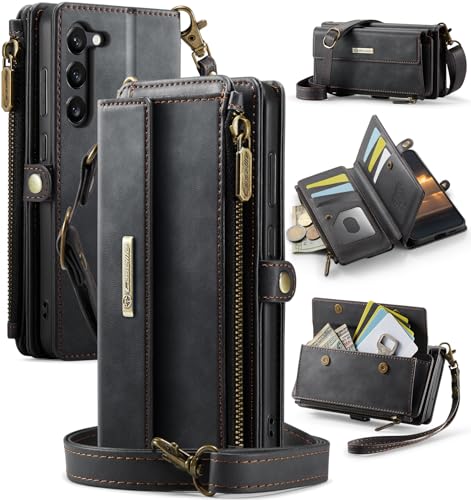 FONREST Kompatibel mit Samsung-Galaxy-S23 Crossbody-Geldbörse, magnetische Klappe, PU-Leder, Brieftaschen-Hülle mit Ständer, 9 RFID-blockierende Kartenhalter, Reißverschlusstasche, Schlüsselband FONREST Kompatibel mit Samsung-Galaxy-S23 Crossbody-Geldbörse, magnetische Klappe, PU-Leder, Brieftaschen-Hülle mit Ständer, 9 RFID-blockierende Kartenhalter, Reißverschlusstasche, Schlüsselband von FONREST