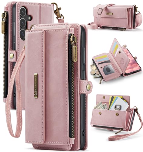 FONREST Kompatibel mit Samsung-Galaxy-S24 Crossbody-Geldbörse, magnetische Klappe, PU-Leder, Brieftaschen-Hülle mit Ständer, 9 RFID-blockierende Kartenhalter, Reißverschlussfach, Schlüsselband FONREST Kompatibel mit Samsung-Galaxy-S24 Crossbody-Geldbörse, magnetische Klappe, PU-Leder, Brieftaschen-Hülle mit Ständer, 9 RFID-blockierende Kartenhalter, Reißverschlussfach, Schlüsselband von FONREST