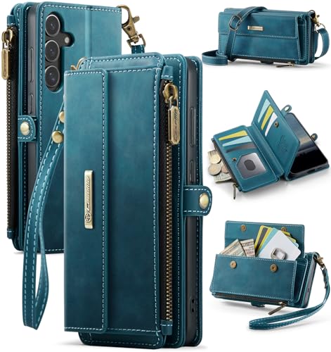 FONREST Kompatibel mit Samsung-Galaxy-S24 Crossbody-Geldbörse, magnetische Klappe, PU-Leder, Brieftaschen-Hülle mit Ständer, 9 RFID-blockierende Kartenhalter, Reißverschlusstasche, Schlüsselband FONREST Kompatibel mit Samsung-Galaxy-S24 Crossbody-Geldbörse, magnetische Klappe, PU-Leder, Brieftaschen-Hülle mit Ständer, 9 RFID-blockierende Kartenhalter, Reißverschlusstasche, Schlüsselband von FONREST