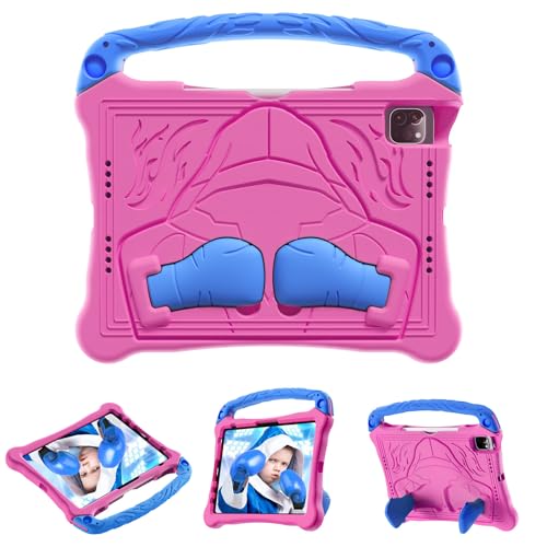 FONREST Kompatibel mit iPad (A16) 11 Zoll / 10. Generarion, kinderfreundliche EVA-Hülle, Box-Thema, leicht, stoßfest, mit Griffständer, A3354, A3355, A2696, A2757 (Rosa/Blau) von FONREST