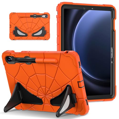 FONREST Robuste Kinder-Schutzhülle für Samsung Galaxy Tab S9 FE/S9/S8/S7 (SM-X510/X710/X700/T870) mit doppeltem Ständer, stoßfestes, kindersicheres Polycarbonat + Silikon, robuste Schutzhülle mit von FONREST