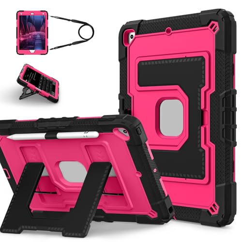FONREST Robuste Schutzhülle, kompatibel mit iPad 10,2 Zoll (25,9 cm) 9. / 8. / 7. Generation A2602/3/4/5, mit breitem stabilem Ständer, Stifthalter, strapazierfähig, stoßfest, mit Schultergurt von FONREST