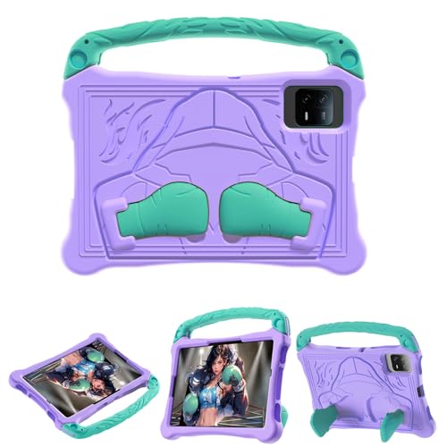 FONREST Schutzhülle für Honor Tablet V7 Pro 27,9 cm (11 Zoll), kinderfreundlich, EVA-Schaum-Hülle, leicht, stoßfest, Anti-Fallschutz, mit Griffständer, Violett / Minzgrün von FONREST
