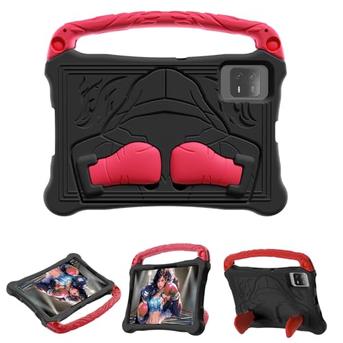 FONREST Schutzhülle für Huawei Honor Pad X8a 27,9 cm (11 Zoll) 2024, kinderfreundlich, EVA-Schaum-Hülle, Box-Thema, leicht, stoßfest, Fallschutz, mit Griffständer, Schwarz/Rot von FONREST