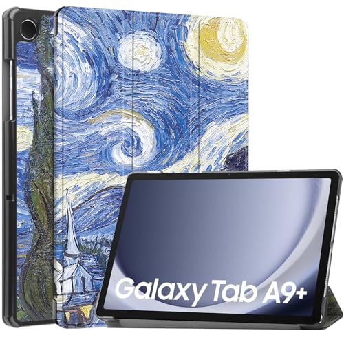 FONREST Tri-fold Magnetic Flip Leather Case for Samsung-Galaxy-Tab-A9+Plus 11'' Ultra-thin [Auto Sleep/Wake] Smart Cover with Stand PC Hard Back Shell SM-X210/X216/X218 (Starry Night) von FONREST