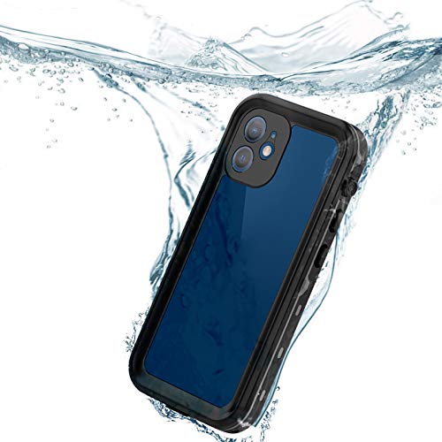 FONREST wasserdichte Schutzhülle für iPhone 12 Mini 5,4 Zoll, IP68 Full Body Seal Slim Shockproof Staubdicht Snowproof Unterwasser TPU PC Outdoor Transparent Cover Kabelloses Laden Unterstützt von FONREST