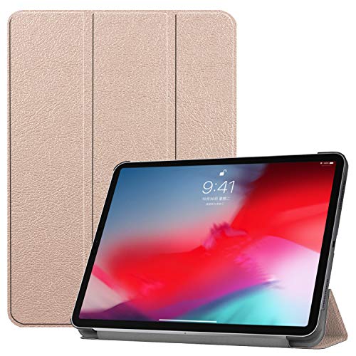 Fonrest Foldable Stand Leather Case for iPad Pro 11 Inch Display 2018, PU Ultra Slim Fit Protection Auto Sleep/Wake Magnetic Flip Tablet Case (11-Inch Display, Rose Gold) von FONREST
