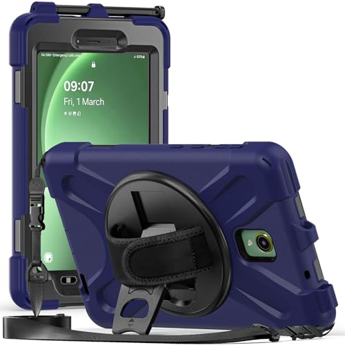 Fonrest Robuste Schutzhülle für Samsung Galaxy Tab Active5 5G 20,3 cm (8 Zoll) (SM-X300/X306B 2024)/Active 3 T570/T575, mit 360° drehbarem Ständer, strapazierfähig, stoßfest, mit Hand-/Schultergurt, von FONREST