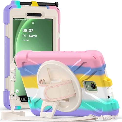 Fonrest Robuste Schutzhülle für Samsung Galaxy Tab Active5 5G 20,3 cm (8 Zoll) (SM-X300/X306B 2024)/Active 3 T570/T575, mit 360° drehbarem Ständer, strapazierfähig, stoßfest, mit Hand-/Schultergurt von FONREST