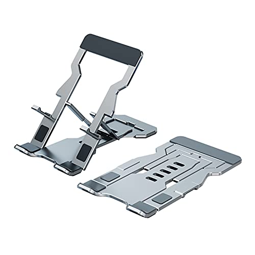 Universal-Ständer für Handys und Tablets, Ultradünn Faltbar Aluminiumlegierung Schreibtisch-Ständer, kompakt und tragbar, Winkel/höhenverstellbare Halterung (Silber) von FONREST