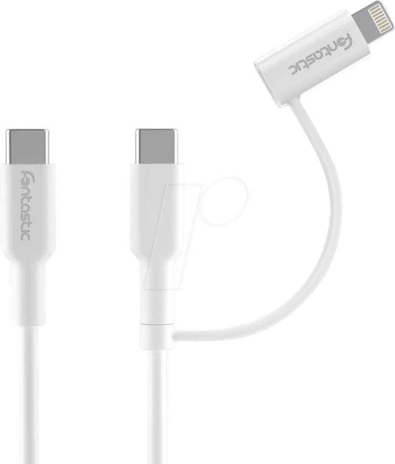 FONTASTIC 264818 - 2in1 Daten & Ladekabel Type-C > Typ-C +8-PIN Lightning Adapter, von FONTASTIC